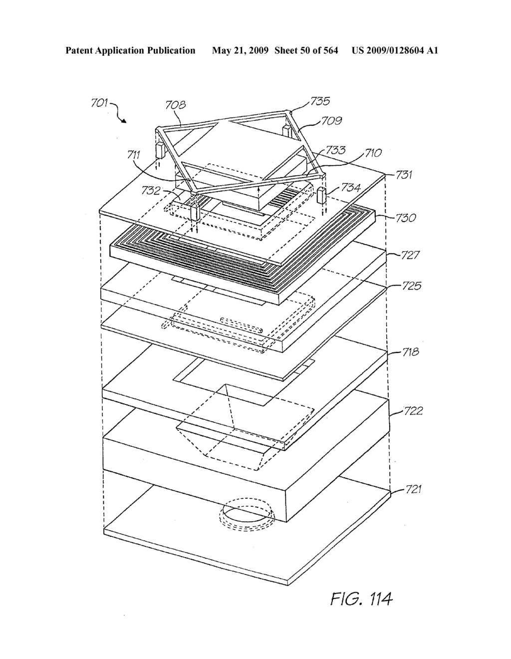 INKJET NOZZLE WITH PADDLE LAYER SANDWICHED BETWEEN FIRST AND SECOND WAFERS - diagram, schematic, and image 51