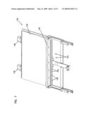 Sliding adapter panel with living hinge and forward/rearward locking diagram and image