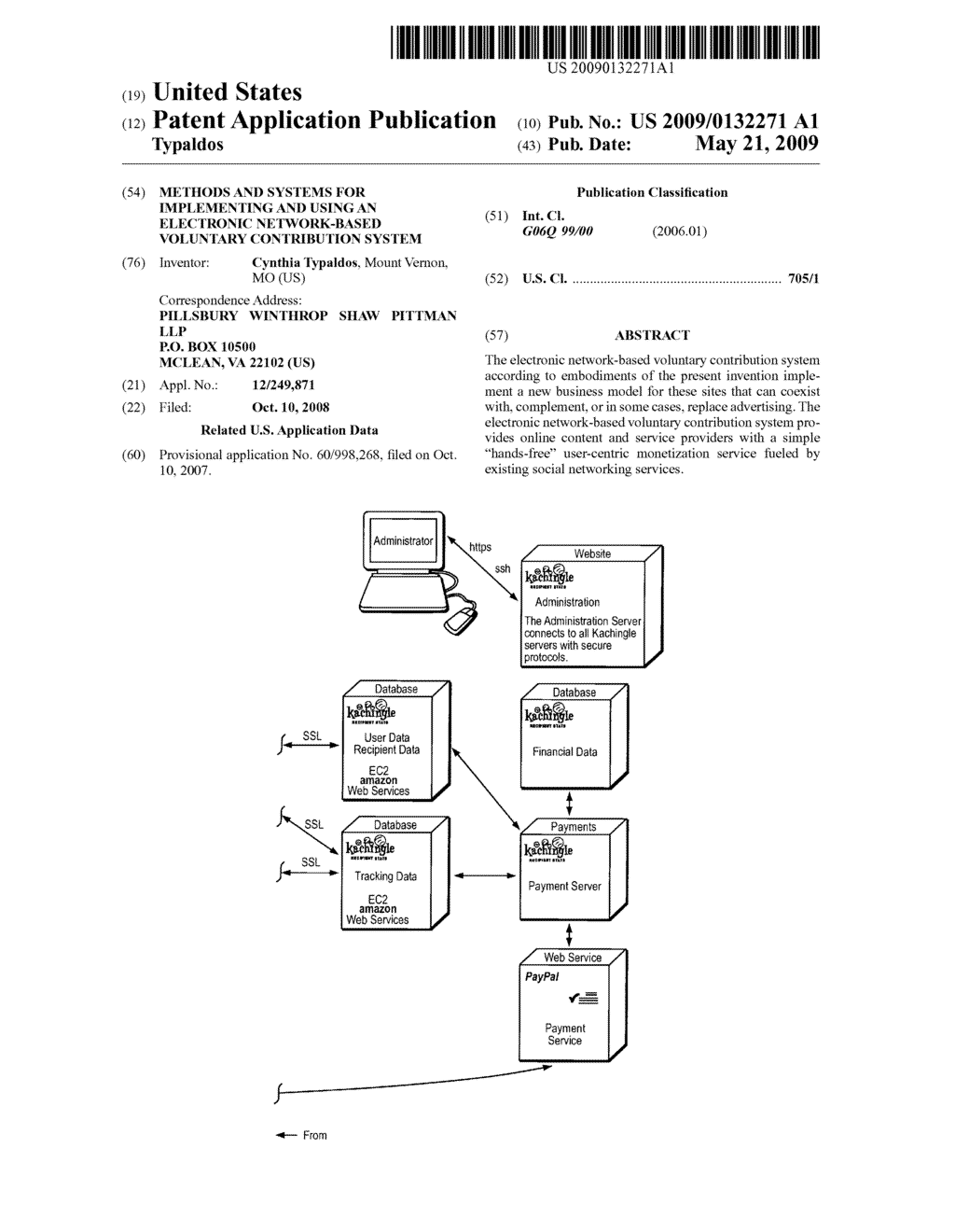 METHODS AND SYSTEMS FOR IMPLEMENTING AND USING AN ELECTRONIC NETWORK-BASED VOLUNTARY CONTRIBUTION SYSTEM - diagram, schematic, and image 01