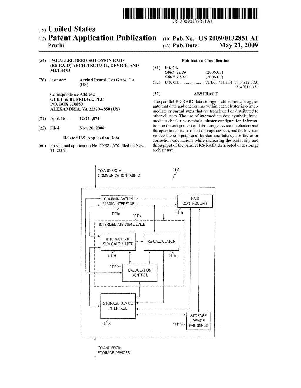 PARALLEL REED-SOLOMON RAID (RS-RAID) ARCHITECTURE, DEVICE, AND METHOD - diagram, schematic, and image 01