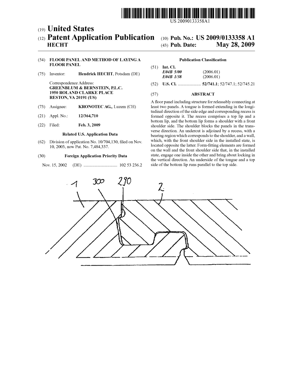 FLOOR PANEL AND METHOD OF LAYING A FLOOR PANEL - diagram, schematic, and image 01