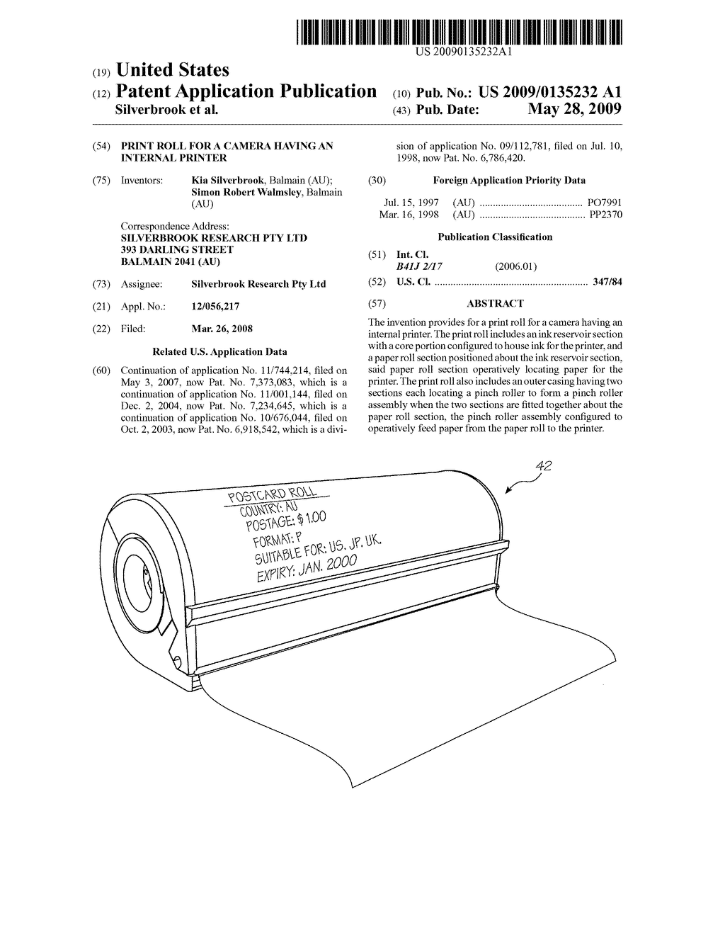 PRINT ROLL FOR A CAMERA HAVING AN INTERNAL PRINTER - diagram, schematic, and image 01