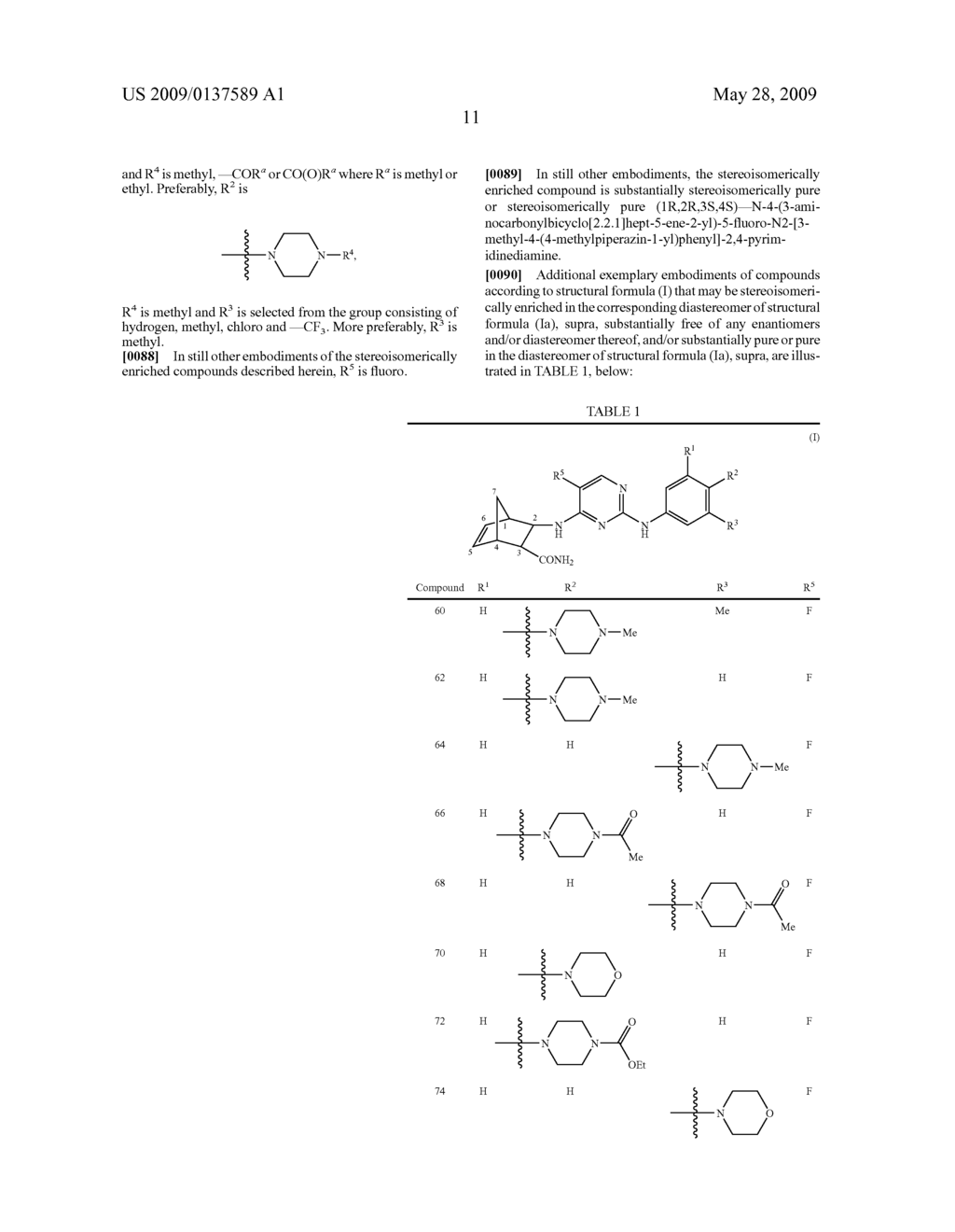 Stereoisomerically Enriched 3-Aminocarbonyl Bicycloheptene Pyrimidinediamine Compounds And Their Uses - diagram, schematic, and image 16