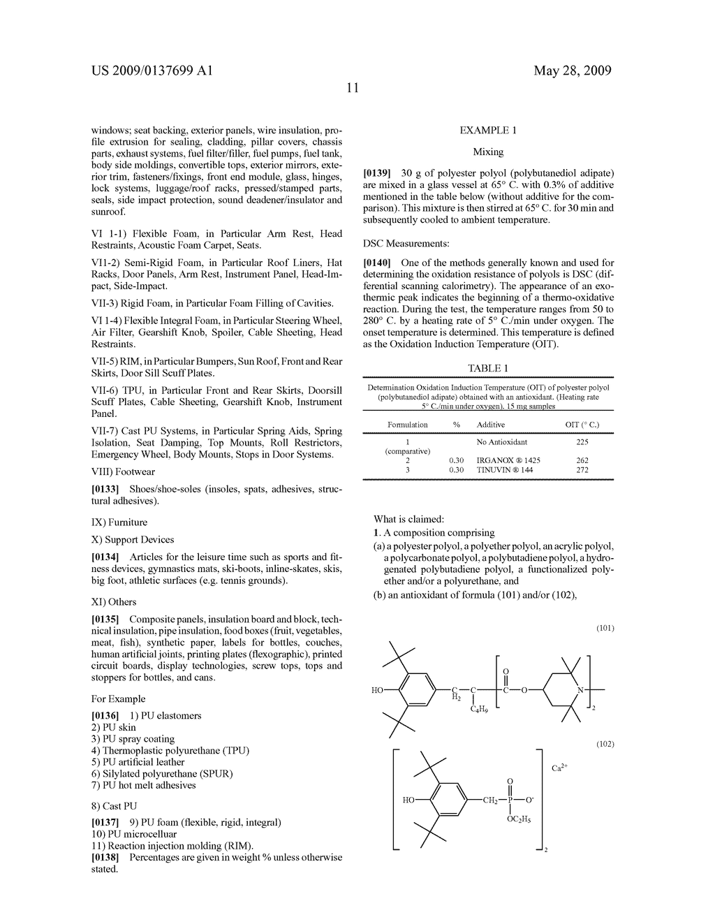 Stabilization of polyol or polyurethane compostions against thermal oxidation - diagram, schematic, and image 12