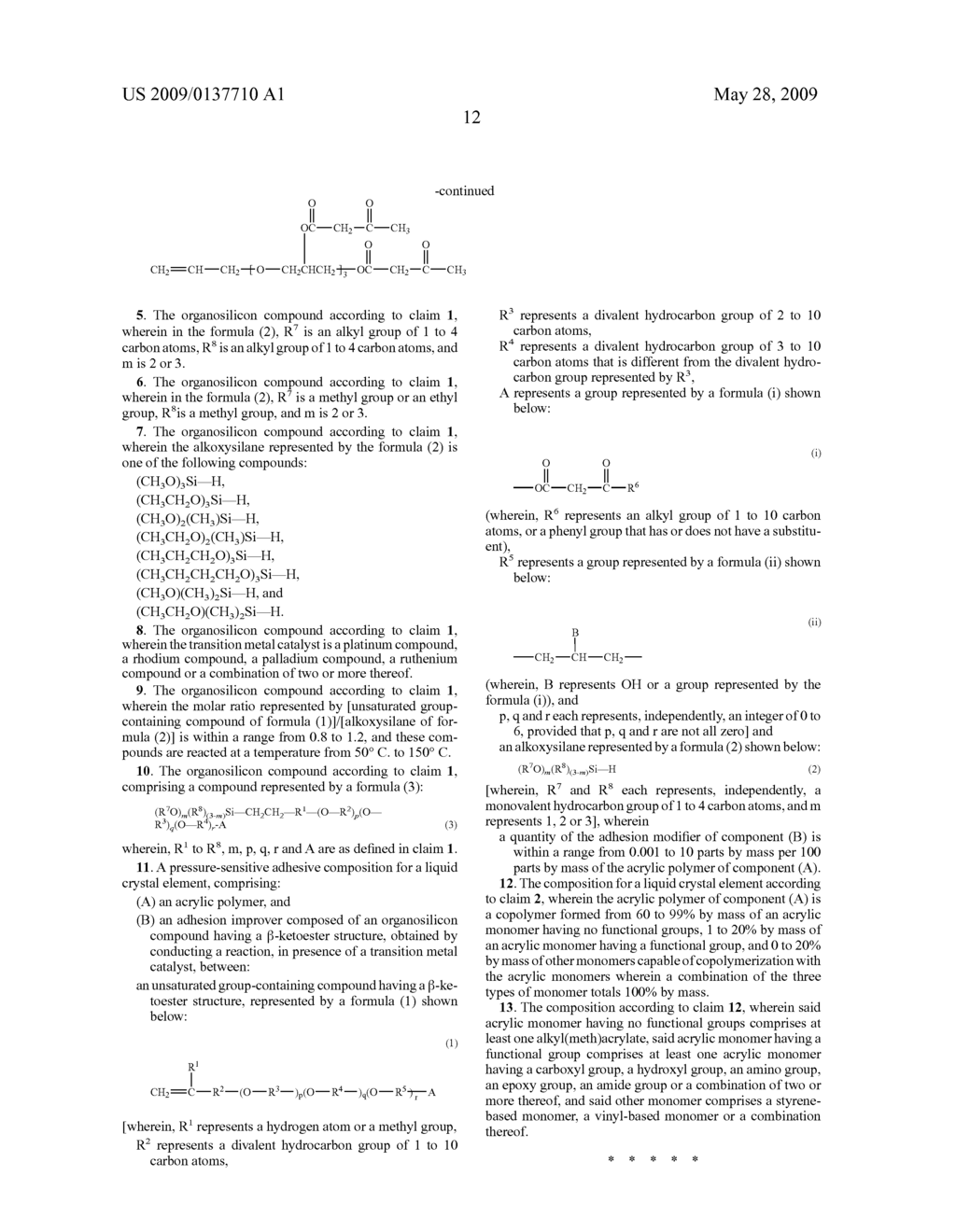 ORGANOSILICON COMPOUND AND PRESSURE-SENSITIVE ADHESIVE COMPOSITION FOR LIQUID CRYSTAL ELEMENT CONTAINING SAME - diagram, schematic, and image 14