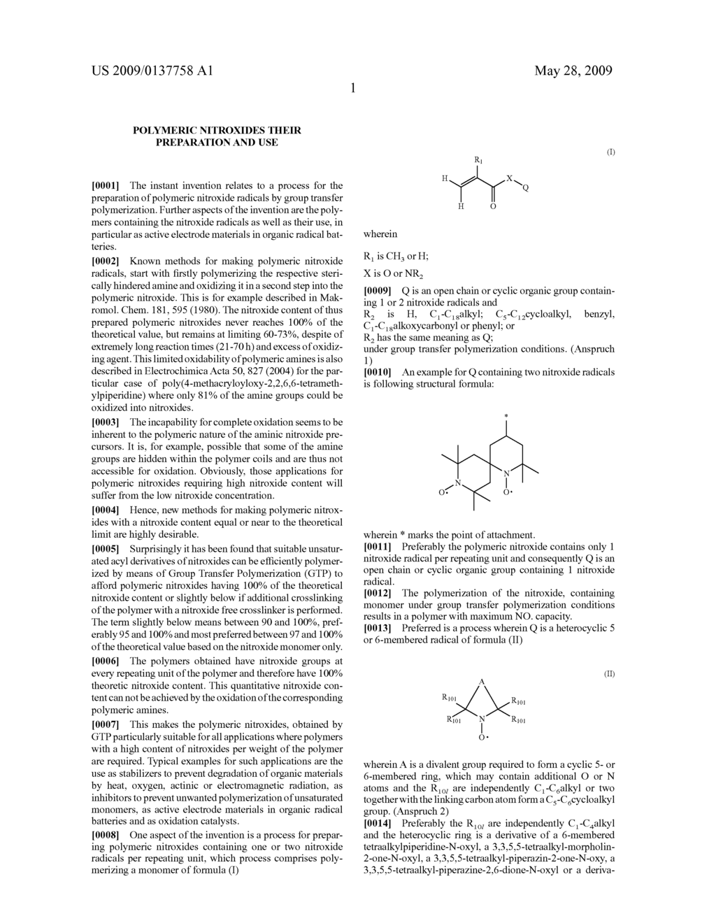 Polymeric nitroxides their preparation and use - diagram, schematic, and image 02