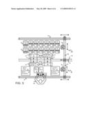 Chip Handler with a Buffer Traveling between Roaming Areas for Two Non-Colliding Robotic Arms diagram and image