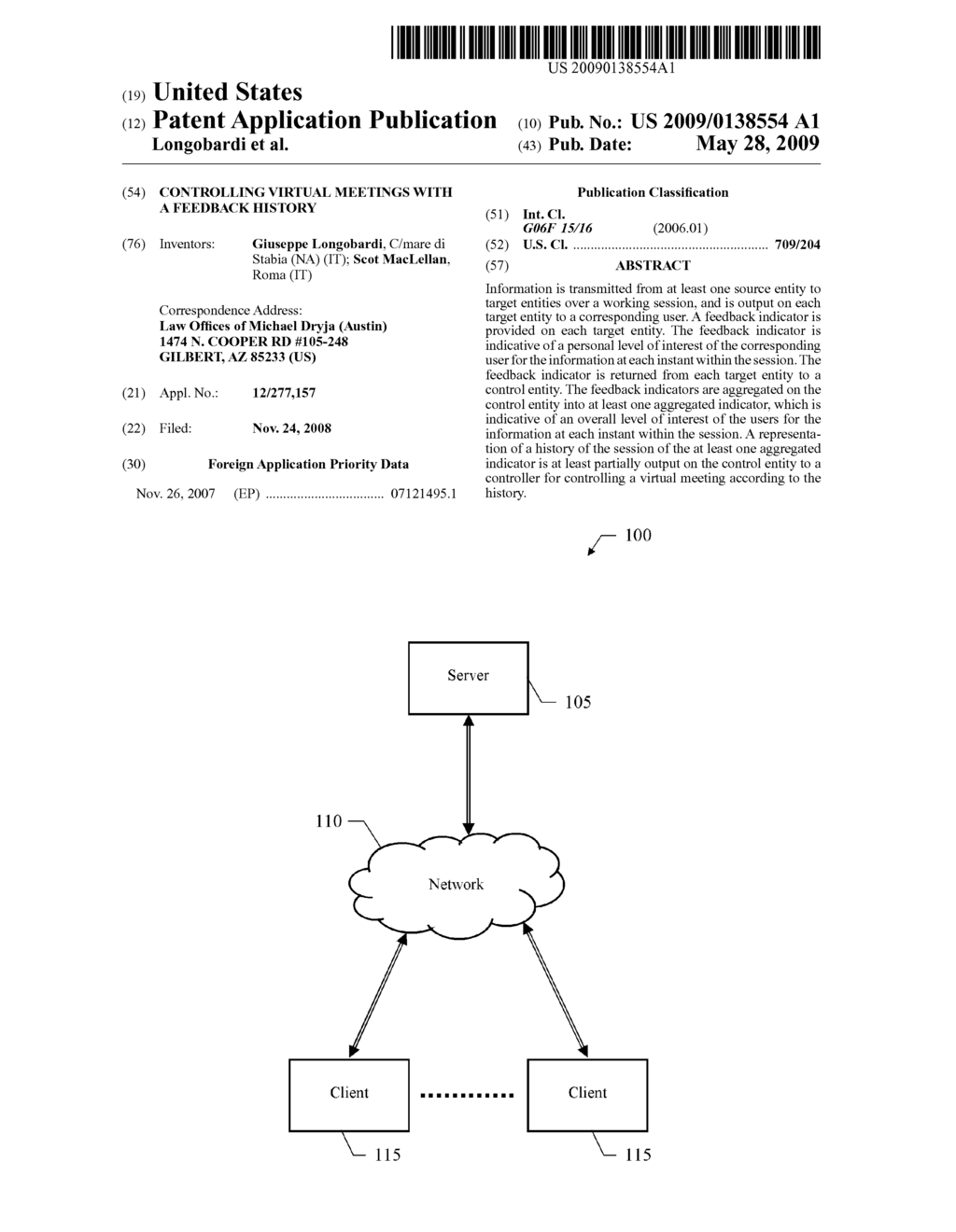 Controlling virtual meetings with a feedback history - diagram, schematic, and image 01