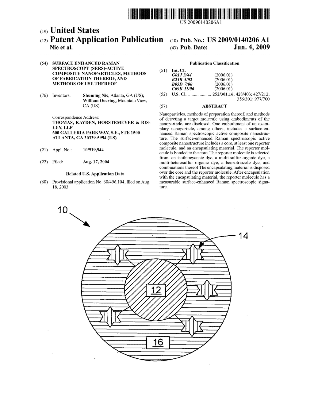 Surface enhanced Raman spectroscopy (SERS)-active composite nanoparticles, methods of fabrication thereof, and methods of use thereof - diagram, schematic, and image 01