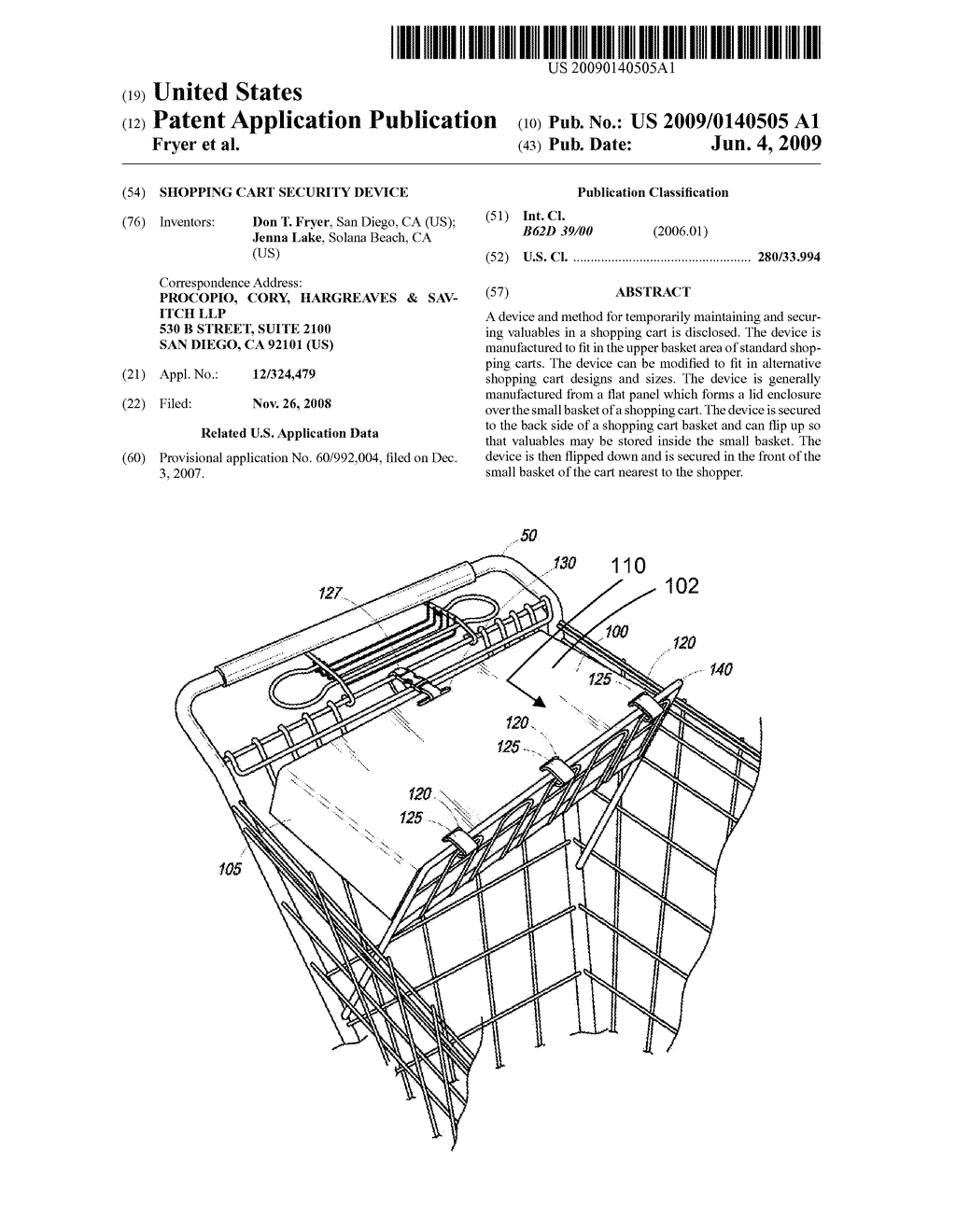 Shopping Cart Security Device - diagram, schematic, and image 01