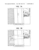 Vehicle-use visual field assistance system in which information dispatch apparatus transmits images of blind spots to vehicles diagram and image