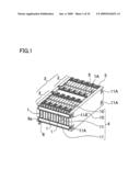 Battery system with battery cells arranged in array alignment diagram and image