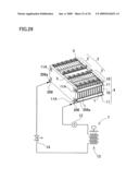 Battery system with battery cells arranged in array alignment diagram and image