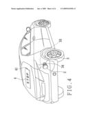 Power transfer-connecting device interposed between a power supply and a lamp of a vehicle diagram and image