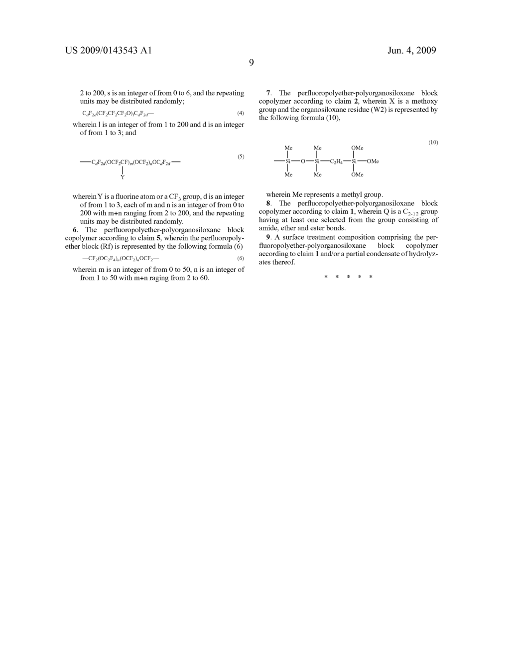 PERFLUOROPOLYETHER-POLYORGANOSILOXANE BLOCK COPOLYMER AND A SURFACE TREATMENT AGENT COMPRISING THE SAME - diagram, schematic, and image 12