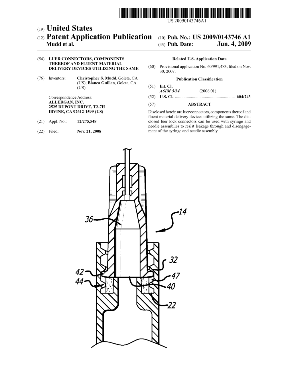 LUER CONNECTORS, COMPONENTS THEREOF AND FLUENT MATERIAL DELIVERY DEVICES UTILIZING THE SAME - diagram, schematic, and image 01