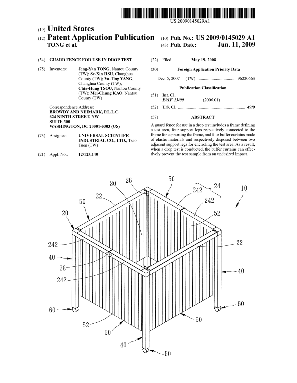 GUARD FENCE FOR USE IN DROP TEST - diagram, schematic, and image 01