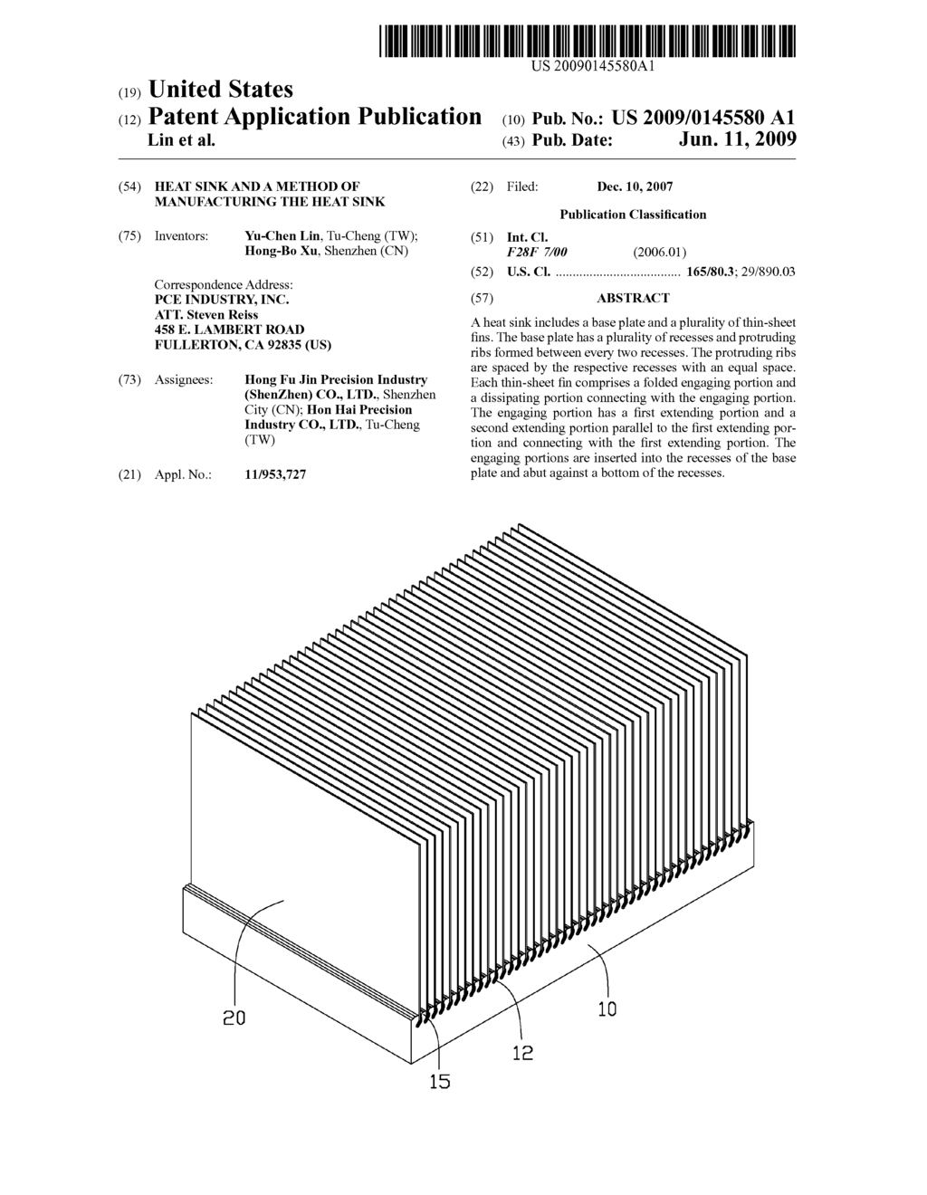 Heat sink and a method of manufacturing the heat sink - diagram, schematic, and image 01