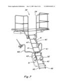 Novel rear deck service ladder for combines diagram and image