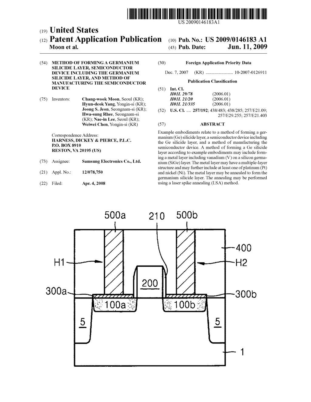 Method of forming a germanium silicide layer, semiconductor device including the germanium silicide layer, and method of manufacturing the semiconductor device - diagram, schematic, and image 01