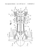 Bearing mounting system in a low pressure turbine diagram and image