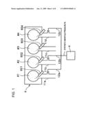 Method of controlling fuel injection and ignition of an internal combustion engine, using monitored intake pressure diagram and image