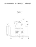 Reusable tote bag for accepting shopping information diagram and image