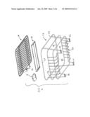 Dish rack with water drainage mechanism diagram and image