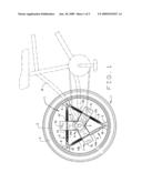 Internal wheel suspension and shock absorbing system diagram and image