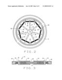 Internal wheel suspension and shock absorbing system diagram and image