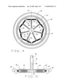 Internal wheel suspension and shock absorbing system diagram and image