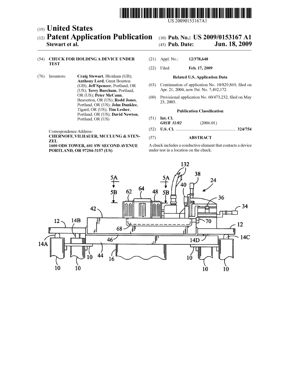 Chuck for holding a device under test - diagram, schematic, and image 01