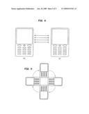 Motion activated user interface for mobile communications device diagram and image