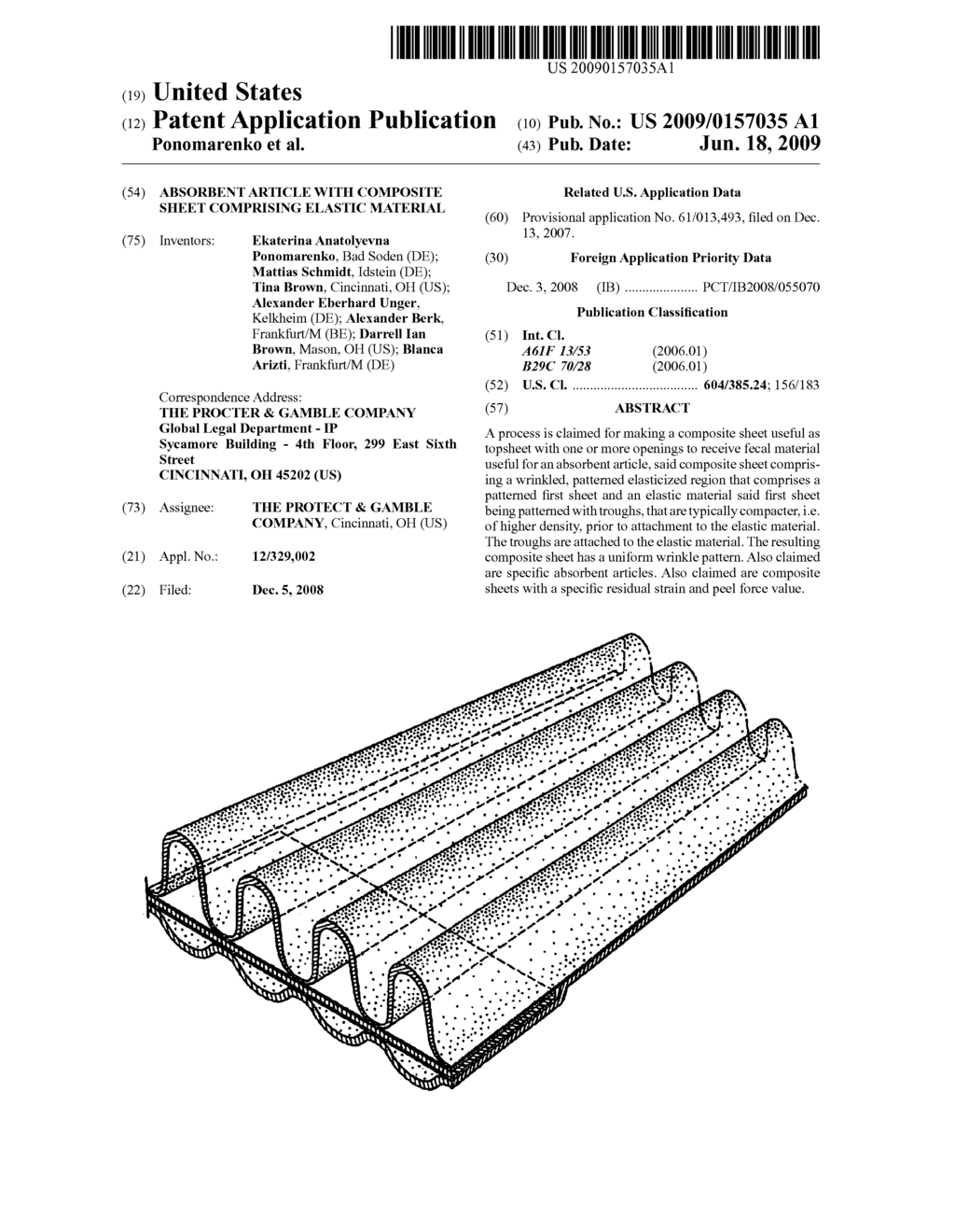 Absorbent Article with Composite Sheet Comprising Elastic Material - diagram, schematic, and image 01