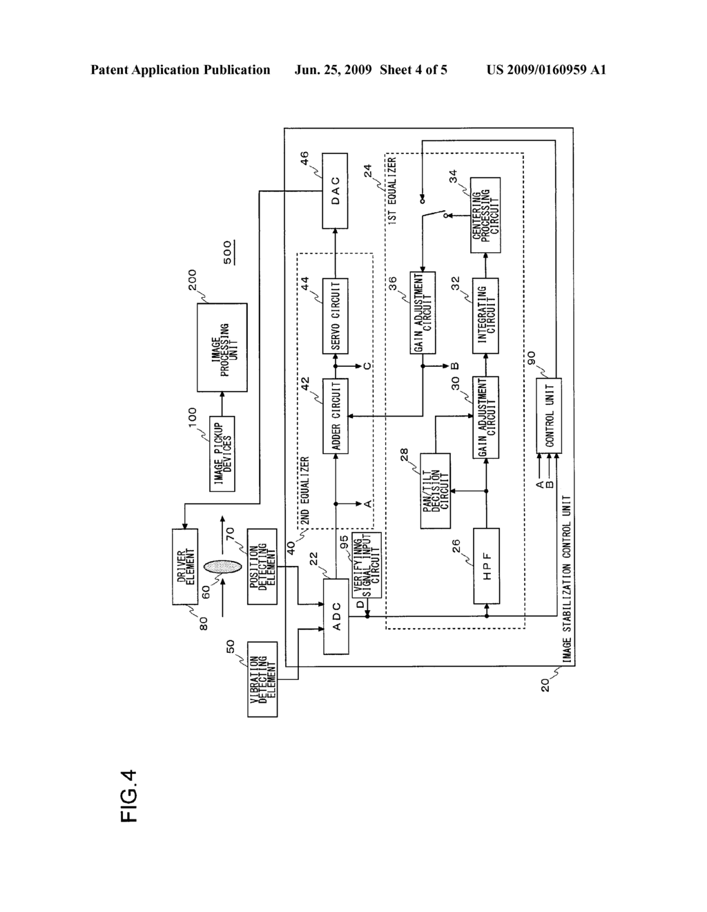 IMAGE STABILIZATION CONTROL CIRCUIT FOR CORRECTING VIBRATION-CAUSED DISPLACEMENT OF OPTICAL AXIS, AND IMAGE PICKUP APPARATUS PROVIDED WITH THE SAME - diagram, schematic, and image 05