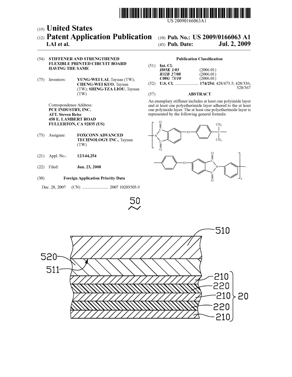 STIFFENER AND STRENGTHENED FLEXIBLE PRINTED CIRCUIT BOARD HAVING THE SAME - diagram, schematic, and image 01