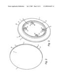 Suction cup mounting platform having flexible base diagram and image