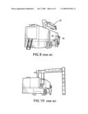 Arm folding mechanism for use in a vehicle-mounted radiation imaging system diagram and image