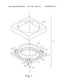 Actuation device having shape memory alloy component diagram and image