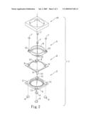 Actuation device having shape memory alloy component diagram and image