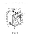 HEAT DISSIPATION DEVICE WITH A FAN HOLDER diagram and image