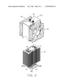 HEAT DISSIPATION DEVICE WITH A FAN HOLDER diagram and image