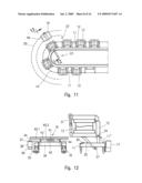 METHOD AND SYSTEM FOR CHANGING MOLD HOLDER PRESSES ON CARRIAGES MOVING ALONG A PROCESSING LINE diagram and image