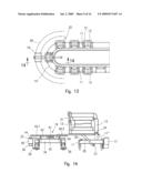 METHOD AND SYSTEM FOR CHANGING MOLD HOLDER PRESSES ON CARRIAGES MOVING ALONG A PROCESSING LINE diagram and image