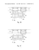 METHOD AND SYSTEM FOR CHANGING MOLD HOLDER PRESSES ON CARRIAGES MOVING ALONG A PROCESSING LINE diagram and image