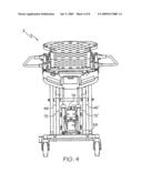 Electro-hydraulically powered lift ambulance cot diagram and image