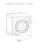 Folded triangular sidewall ducted ports for loudspeaker enclosure diagram and image