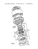 TIMING BELT TENSIONER WITH STOPS CONTROLLED BY BRAKE DEVICE diagram and image