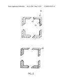 Re-usable, adaptable framing device diagram and image