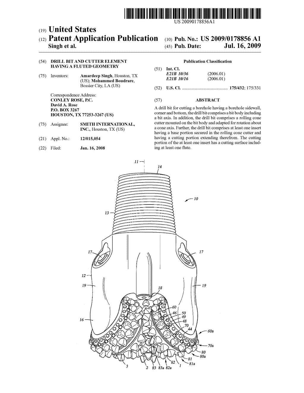 Drill Bit and Cutter Element Having a Fluted Geometry - diagram, schematic, and image 01